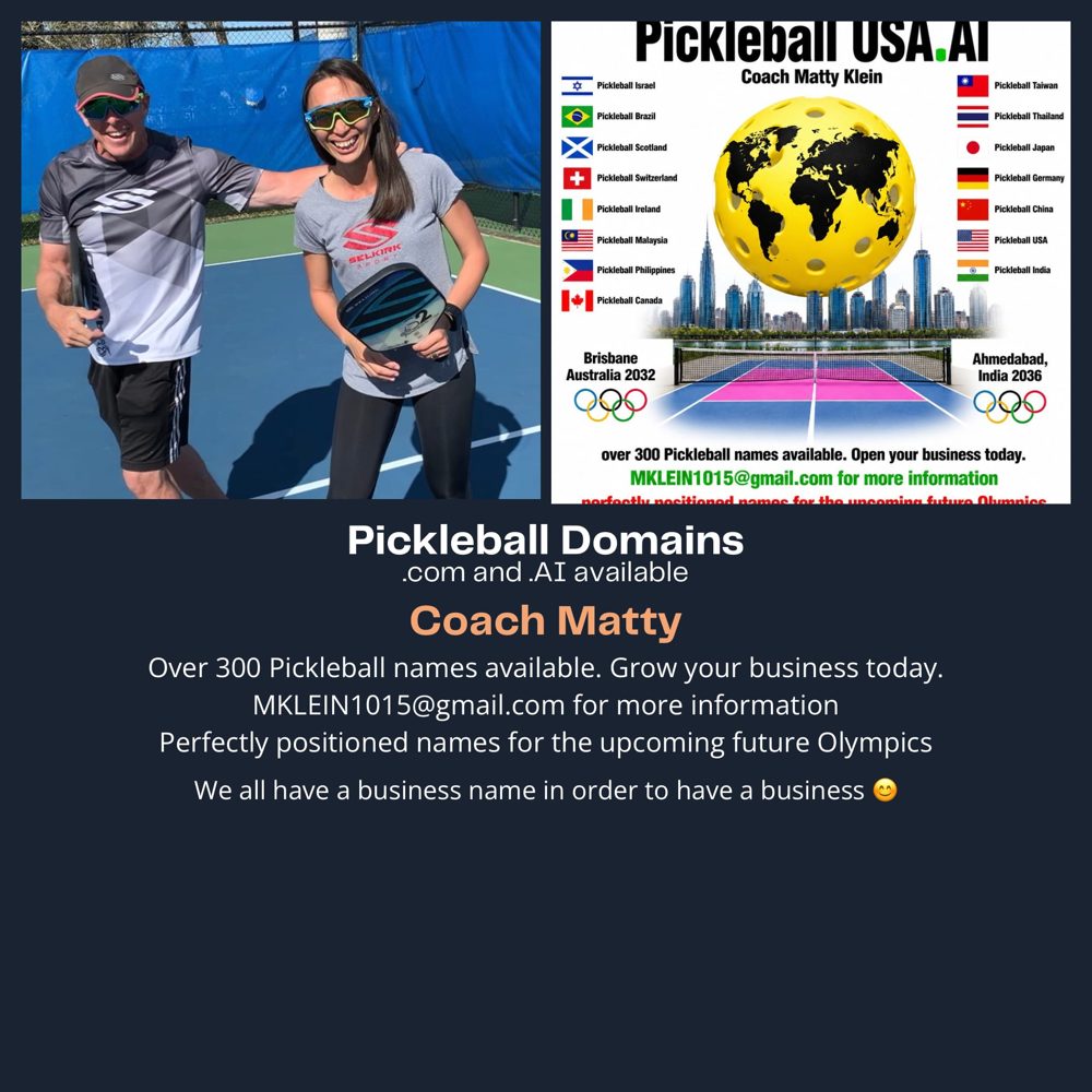 Pickleball Domains - .com and .AI domains available, Coach Matty